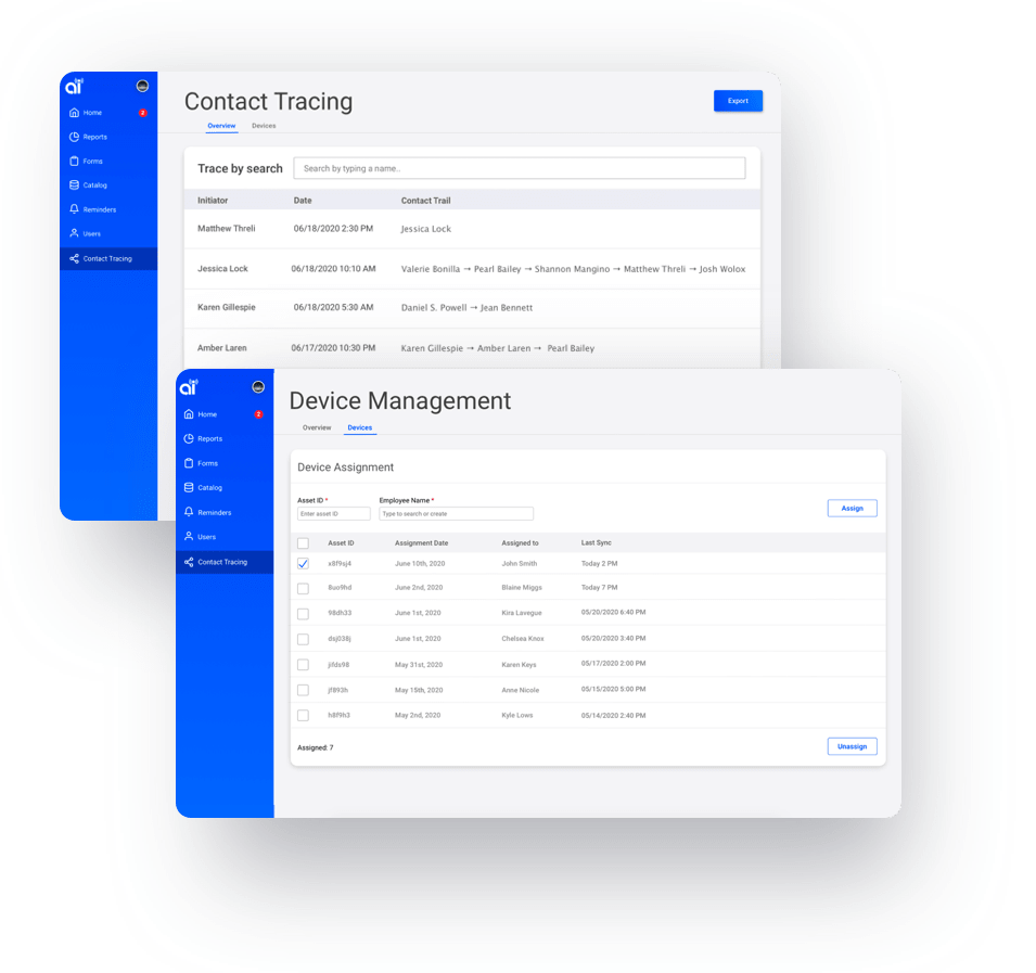 Contact Tracing & Device Management